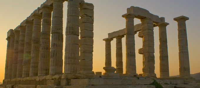 The temple of Poseidon in Greece, The ancient civilization
